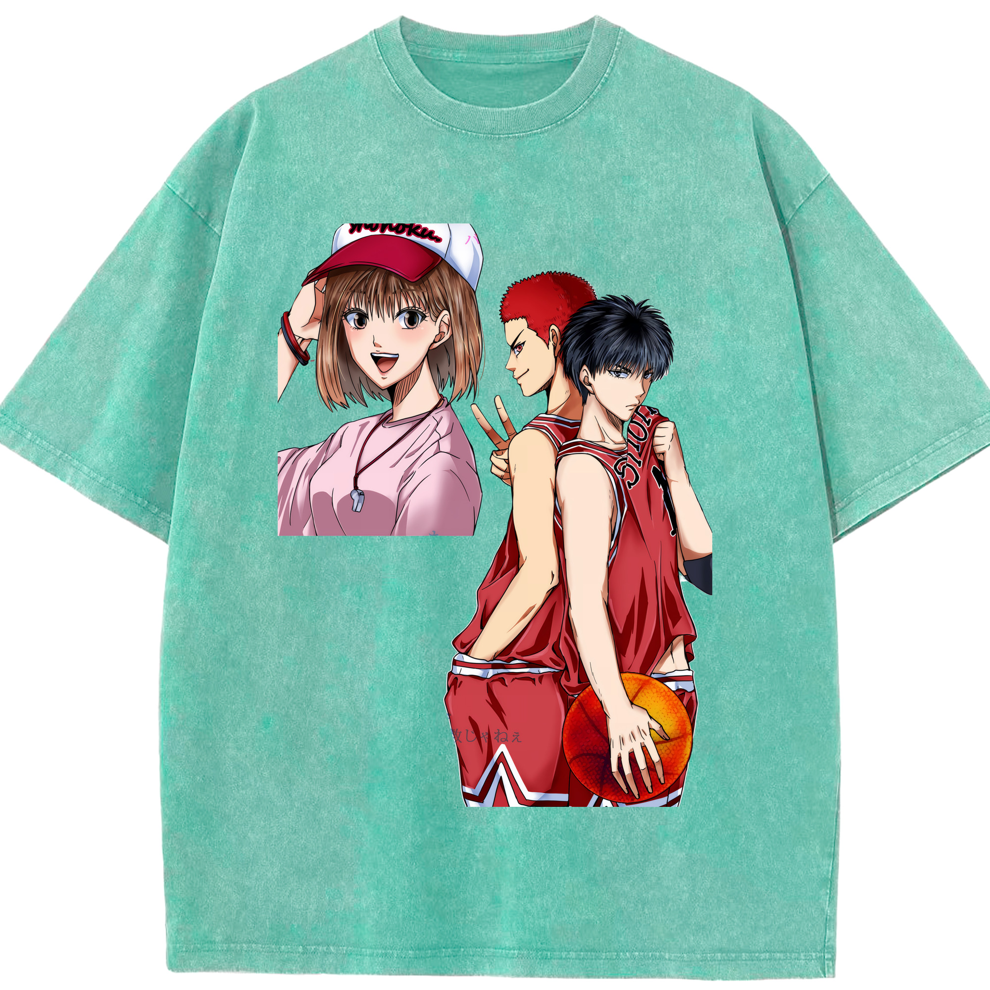 （画像用） SLAM DUNK／スラムダンク 綿100% ヴィンテージ風 半袖Tシャツ（フロントプリント）